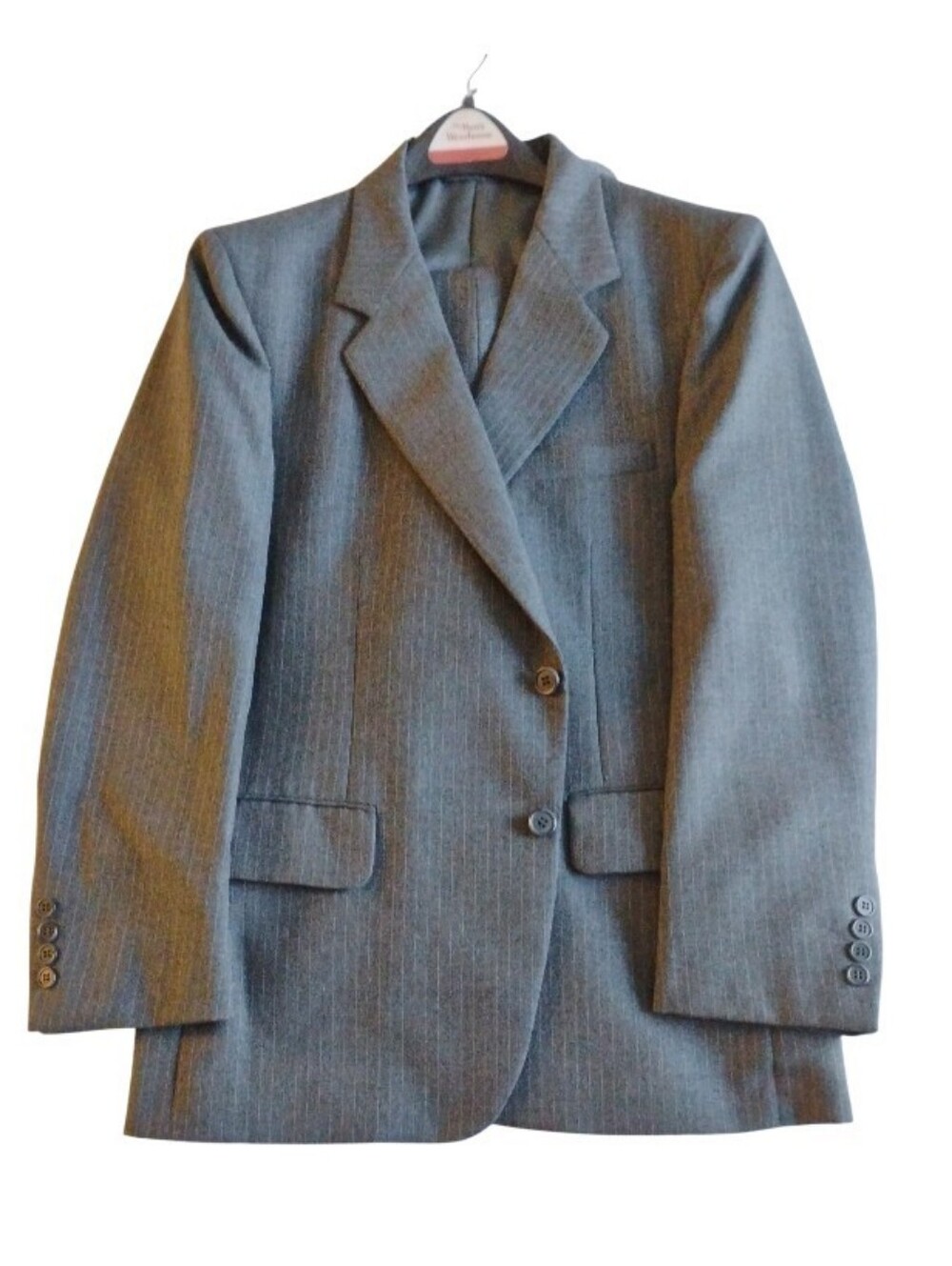 Vintage Pre-owned Oliver Hunt Hand Tailored Suit Charcoal Gray 38S 40S 28x30 - Picture 6 of 6